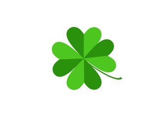 Four leaf clover isolated on white, vector illustration for St. Patrick's day 