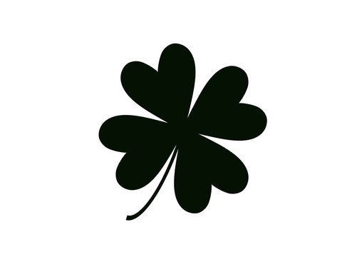 Four leaf clover isolated on white, vector illustration for St. Patrick's day 