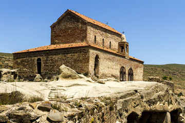 Fototapeta premium Ancient church in Uplistsikhe cave city. Georgia