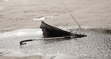 A broken umbrella