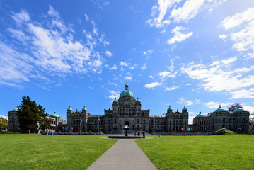 Fototapeta na wymiar Panoramic of British Columbia Parliament Building, Victoria, British Columbia, Canada
