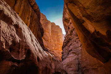 Fototapeta na wymiar Closed Canyon Passage - Dahab - Egypt