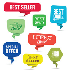 Modern origami sale stickers and tags colorful collection