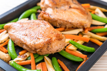 grilled chicken with vegetable
