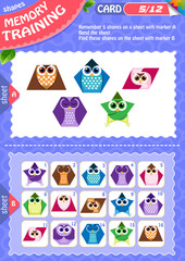 Memory game children shapes 5