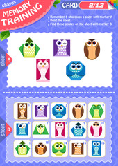 Memory game children shapes 8