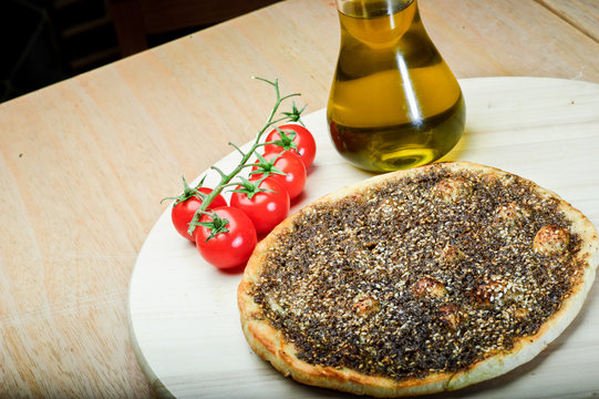 Traditional arabic food manaqish.