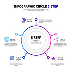 Circle 5 step Infographic