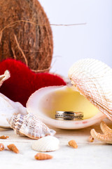 Engaged ring seashell