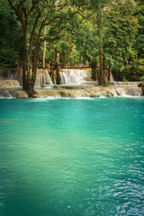 Tat Sae Waterfalls. Beautiful landscape. Laos.