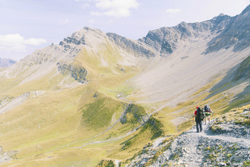 Obraz premium The Tour du Mont Blanc is a unique trek of approximately 200km around Mont Blanc that can be completed in between 7 and 10 days passing through Italy, Switzerland and France.