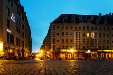 Fototapeta na wymiar DRESDEN, GERMANY - July 23, 2017: street view of downtown Dresden, Germany