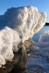 Spring melting ice on Lake Ladoga