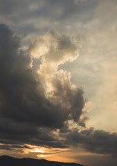 Fototapeta na wymiar Dramatic clouds sky