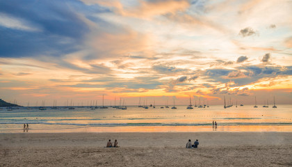 Sailboats resting Kata Beach Phuket
