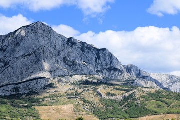 Fototapeta na wymiar Biokovo mountains near Baska Voda and Brela in Croatia