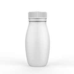 Yoghurt, Milk Bottle Mockup On Isolated White Background, 3D Illustration