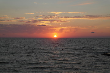 Fototapeta premium sea summer sun sunset evening