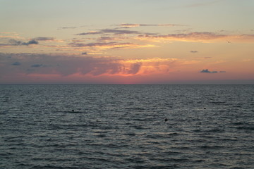 sea summer sun sunset evening