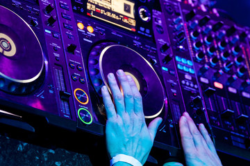 Dj playing the track