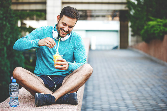 Relaxing after jogging