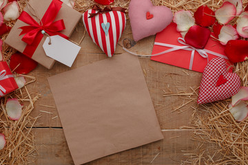 Happy Valentines Day love celebration in a rustic style isolated.