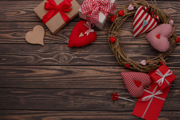 Happy Valentines Day love celebration in a rustic style isolated.