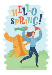 Hello spring quote.  Woman meets the spring