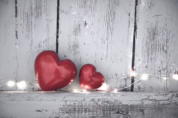 Grußkarte - Valentinstag - rote Herzen 