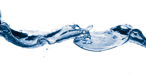water smooth with waves on the isolated on white background