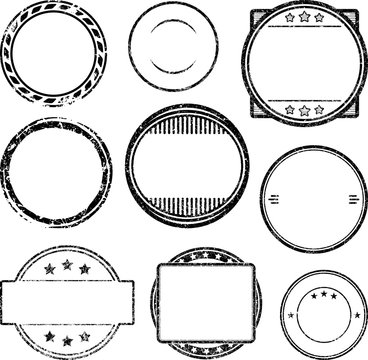 Big set of grunge templates for rubber stamps