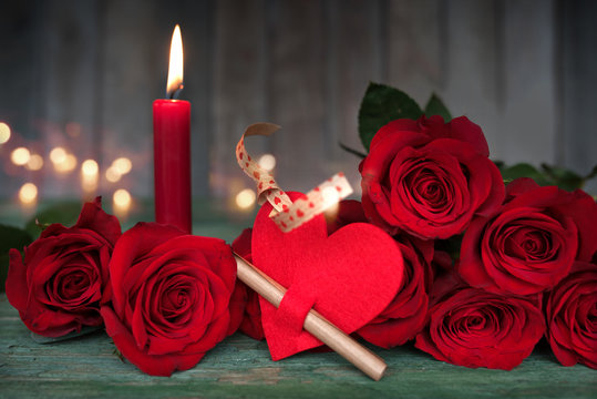 Beautiful romantic still life for valentines day