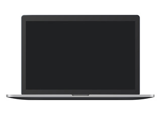 Modern open laptop isolated on white background. Realistic mockup laptop front view. Vector illustration