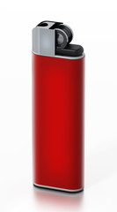 Fototapeta premium Generic red lighter isolated on white background. 3D illustration