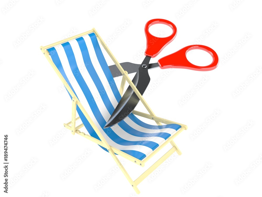 Sticker Deck chair with scissors