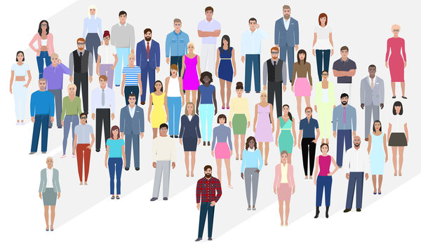 Group of people, company, vector illustration