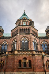 Fototapeta na wymiar St Lukes Church, the largest Protestant church in Munich, Germany