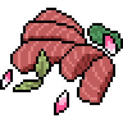 Obraz premium vector pixel art food sashimi