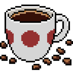 vector pixel art coffee