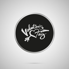 Valentines Day Lettering On Black Template