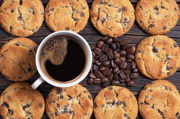 Background of cookies and coffee