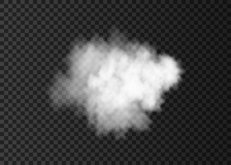  Realistic  white  smoke cloud  isolated on transparent background.