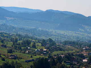 Fototapeta na wymiar Carpatian mountains view from the top
