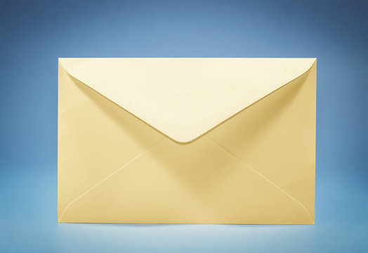 yellow envelope on blue