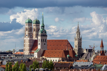 Cathedral Frauenkirche in Munich, Germany in a beautiful summer day