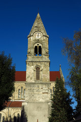 Fototapeta na wymiar Kirchturm in Belfort, Frankreich