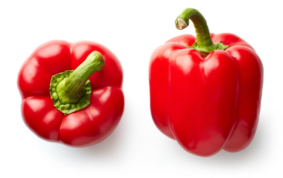 Sweet red pepper isolated on white
