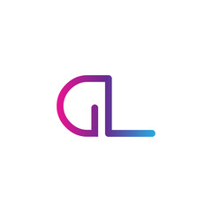 initial letter rounded logo modern, colorful gradient