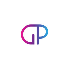 initial letter rounded logo modern, colorful gradient