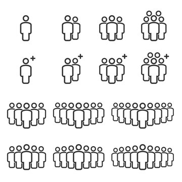 People Icons Line work group Team Vector Illustration
